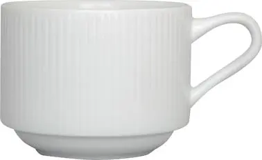 International Bright Tableware Sunburst Porcelain Stacking Cup (8oz), Bright Cream, Quantity: 24 pieces, SB-23 Internation...