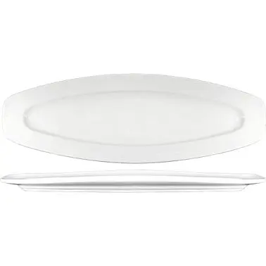 International Classic Tableware Bristol Porcelain Fish Platter 19" x 6-1/2", Bright Snow White, Quantity: 12 pie...