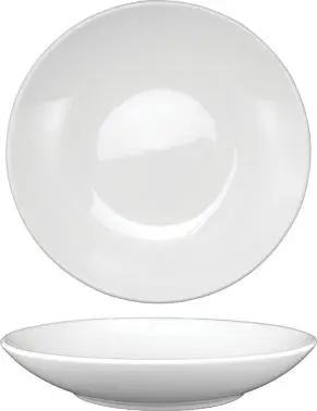 International Compact Tableware Torino Porcelain Pasta Plate (28oz), European White (Off White), Quantity: 24 pieces, TN-1...
