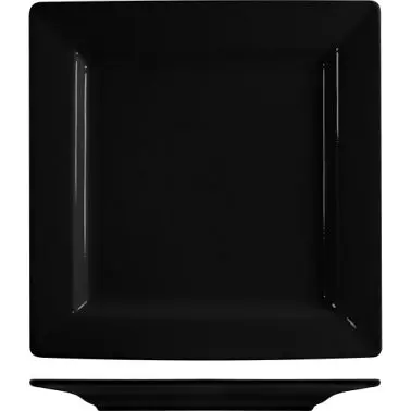 International Custom Tableware Elite Harvest Stoneware Ebonyberry Square Plate 9-1/8", Blackberry, Quantity: 12 piece...