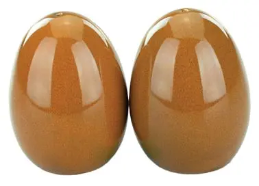 International Deluxe Tableware Luna Stoneware Terracotta Salt & Pepper set, Terracotta Black Trim and Speckles, Quanti...
