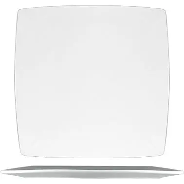 International Distinctive Tableware Chef's Palette Porcelain Square Plate 11", Bright White, Quantity: 12 pieces...