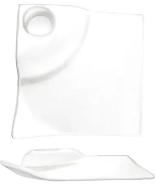 International Easy-Install Tableware Elite Porcelain Party Plate 12" (3oz well), Bright Pure White, Quantity: 6 piece...