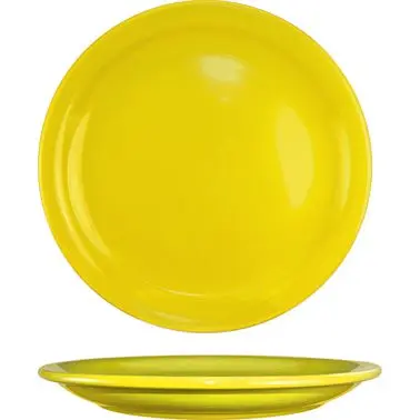 International Eco-Friendly Tableware Cancun Stoneware Yellow NR Plate 9", Yellow, Quantity: 24 pieces, CAN-8-Y Intern...