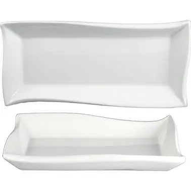 International Efficient Tableware Aspekt Porcelain Platter 8-1/4" x 6-3/8", Bright Cream, Quantity: 24 pieces, A...