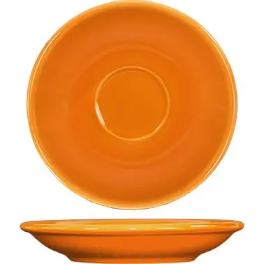 International Expert Tableware Cancun Stoneware Orange .D. Saucer 5-1/8", Orange, Quantity: 36 pieces, CA-36-O Intern...
