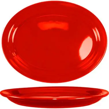 International Fast Tableware Cancun Stoneware Crimson Ruby NR Platter 11-1/2", Crimson Red, Quantity: 12 pieces, CAN-...