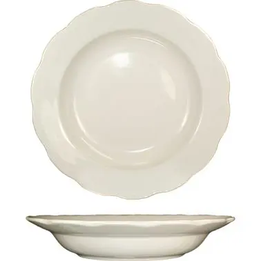 International Green Tableware Victoria Stoneware Pasta Bowl (26oz), American White (Ivory, Eggshell, Cream), Quantity: 12 ...