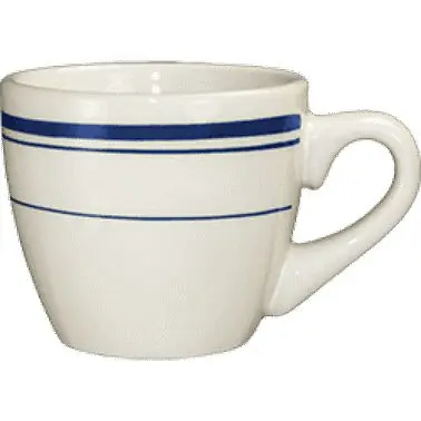 International Grip Tableware Catania Stoneware Blue .D. Cup (3.5oz), American White Blue Band, Quantity: 36 pieces, CT-35 ...