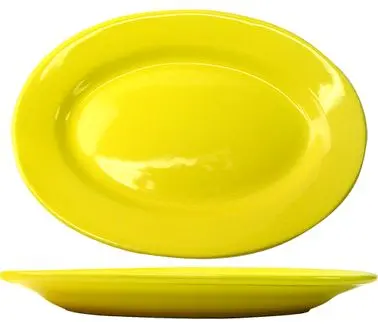 International Grooved Tableware Cancun Stoneware Lemon WR Platter 11-1/2", Yellow, Quantity: 12 pieces, CA-13-Y Inter...