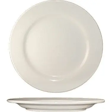International Grooved Tableware Roma Stoneware Plate 12", American White (Ivory, Eggshell, Cream), Quantity: 12 piece...
