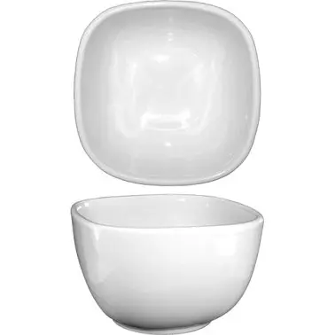 International Guard Tableware Porcelain Square Bowl (20oz), Bright White, Quantity: 24 pieces, FA-4 International Tableware