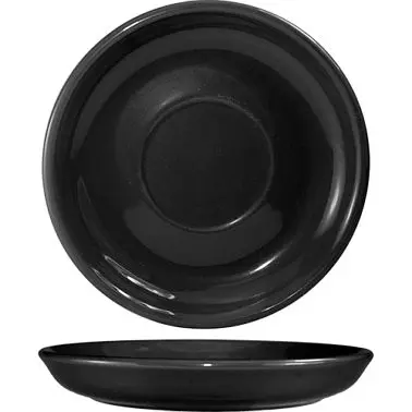 International Heat-Resistant Tableware Cancun Stoneware Black Latte Saucer 6-1/8", Black, Quantity: 24 pieces, 822-05...