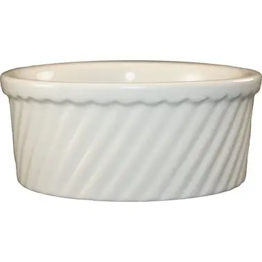 International High-Performance Tableware Bakeware Stoneware Soufflé Swirl (20oz), American Pure White (Ivory, Eggshell, C...