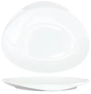 International High-Visibility Tableware Vale Porcelain Plate 12" x 10-1/4", Bright White, Quantity: 6 pieces, VL...