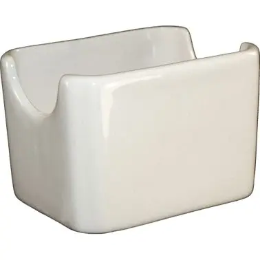 International Hi-Vis Tableware Roma Stoneware Sugar Packet Holder, American White (Ivory, Eggshell, Cream), Quantity: 36 p...