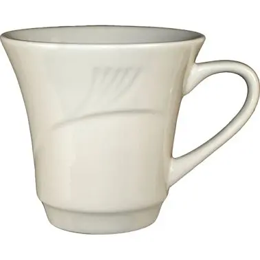 International Industrial-Strength Tableware Newport Stoneware Petal Cup (7oz), American White (Ivory, Eggshell, Cream), Qu...