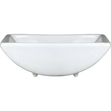 International Industrial-Strength Tableware Porcelain Rectangular Scooped Bowl (3oz), Bright White, Quantity: 24 pieces, F...