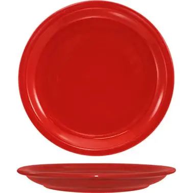 International Instant Tableware Cancun Stoneware Crimson Red NR Plate 9", Crimson Red, Quantity: 24 pieces, CAN-8-CR ...