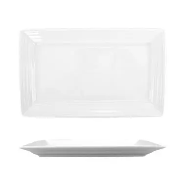 International King-Size Tableware Marzano Porcelain Rectangular Platter 14-1/2", Bright White, Quantity: 6 pieces, MZ...