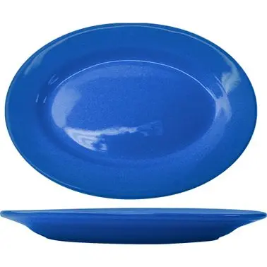 International Large Tableware Cancun Stoneware Light Sky Blue WR Platter 15-1/2", Light Blue, Quantity: 12 pieces, CA...