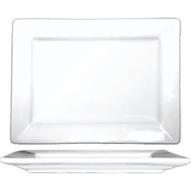 International Long-Lasting Tableware Elite Porcelain Platter 8" x 5-5/8", Bright White, Quantity: 24 pieces, EL-...