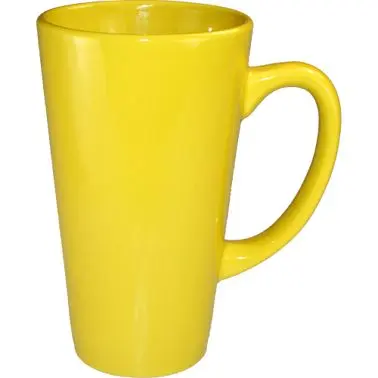 International Low-Profile Tableware Cancun Stoneware Yellow Funnel Cup (16oz), Yellow, Quantity: 24 pieces, 867-242 Intern...
