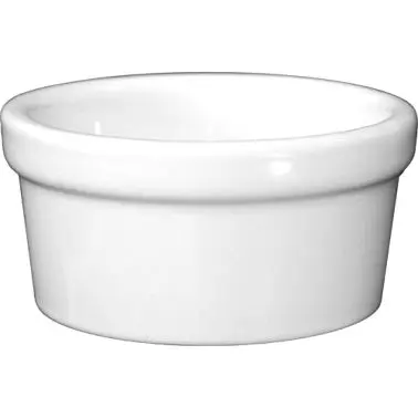 International Maximum-Strength Tableware Bakeware Stoneware Ramekin (3.5oz), European White (Off White), Quantity: 48 piec...