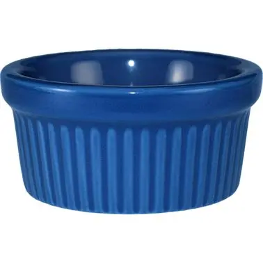 International Mini Tableware Cancun Bakeware Stoneware Light Navy Blue Fluted Ramekin (3oz), Light Blue, Quantity: 36 piec...