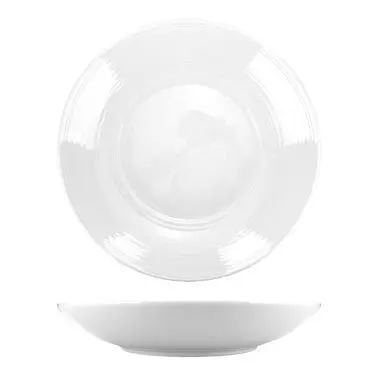 International Mini Tableware Marzano Porcelain Deep Plate 11-1/4", Bright White, Quantity: 12 pieces, MZ-54 Internati...