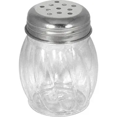 International Modern Tableware Holloware SS Plastic Cheese Shaker (6oz), Clear Silver, Quantity: 12 pieces, ISP-I-E Intern...