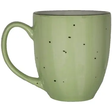 International Modular Tableware Rotana Stoneware Lime Bistro Mug (15oz), Lime Brown Trim and Speckles, Quantity: 12 pieces...