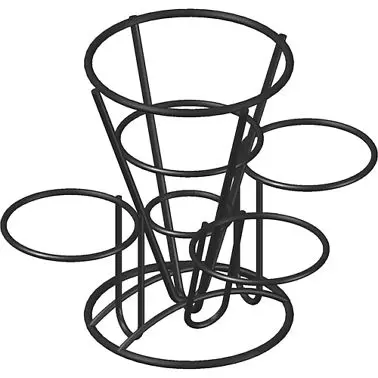 International Multipurpose Tableware Fry Cone Black Wrought Iron/Triple Cup Ring 5", Black, WC-703 International Tabl...