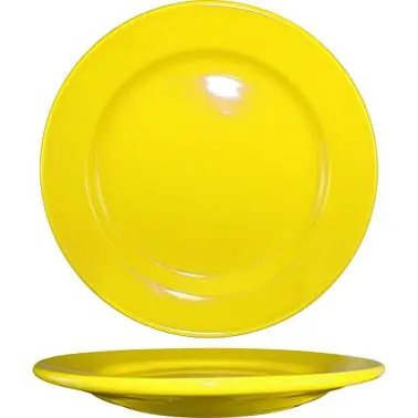 International Narrow Tableware Cancun Stoneware Lemon WR Plate 10-1/4", Yellow, Quantity: 12 pieces, CA-16-Y Internat...
