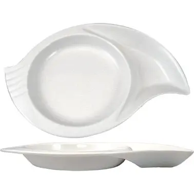 International Narrow Tableware Porcelain Snail Plate 10-1/2", Bright Cream, Quantity: 36 pieces, SN-16-EW Internation...