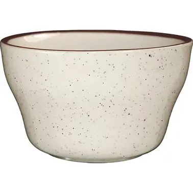 International Optimized Tableware Granada Stoneware Brown Bouillon (7.25oz), American Snow White Brown Band and Speckles, ...