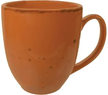 International Performance Tableware Savannah Stoneware Terra Bistro Mug (15oz), Terracotta Black Trim and Speckles, Quanti...