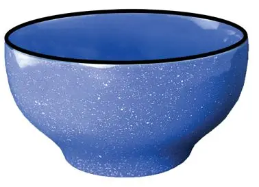International Powerful Tableware Campfire Stoneware Blue White Speckles Footed Bowl (144oz, Blue White Speckles and Matte ...