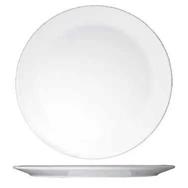 International Protected Tableware Chef's Palette Porcelain Round Plate 8", Bright Snow White, Quantity: 12 piece...