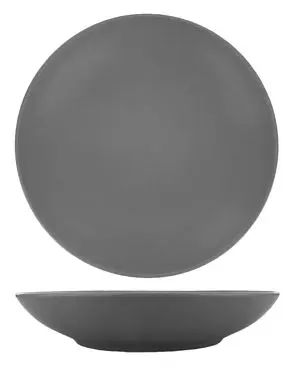International Protected Tableware Torino Porcelain Matte Grey Pasta Plate (40oz), Matte Grey, Quantity: 12 pieces, TN-110-...