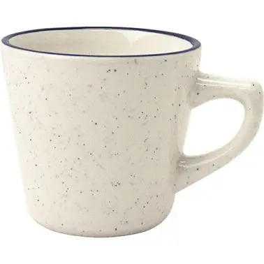 International Protective Tableware Danube Stoneware Blue Tall Cup 3-1/4" x 3-1/8" (7oz), American White Blue Ban...