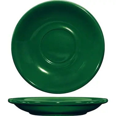 International Quality Tableware Cancun Stoneware Forest Green Saucer 6", Green, Quantity: 36 pieces, CA-2-G Internati...