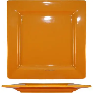 International Quality Tableware Elite Harvest Stoneware Butternut Square Plate 10-3/4", Butternut, Quantity: 12 piece...