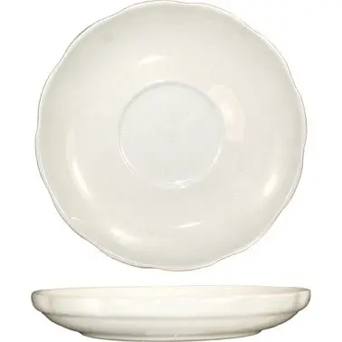 International Quick Tableware Victoria Stoneware Saucer 4-7/8", American Bright White (Ivory, Eggshell, Cream), Quant...