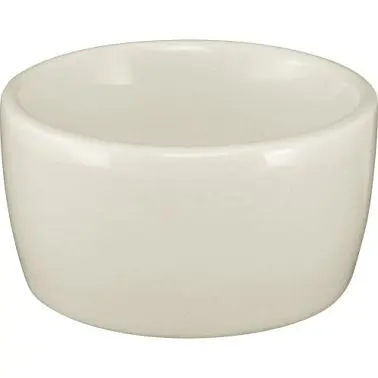 International Recyclable Tableware Bakeware Stoneware Ramekin (2.5oz), American Pure White (Ivory, Eggshell, Cream), 2-5/8...
