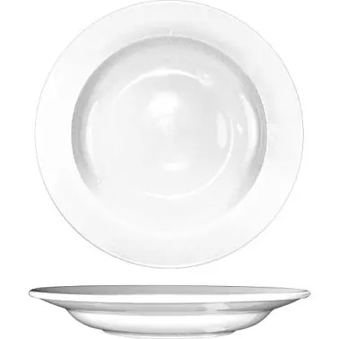 International Recyclable Tableware Dover Porcelain Pasta Bowl 12" (20oz), European White (Off White), Quantity: 12 pi...