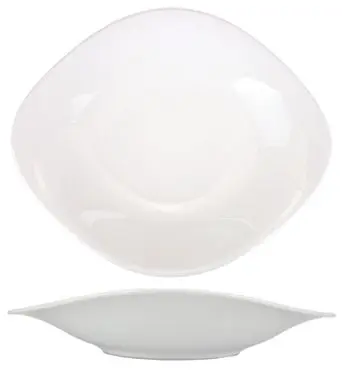 International Recyclable Tableware Vale Porcelain Oval Salad Bowl (16oz), Bright White, Quantity: 12 pieces, VL-108 Intern...