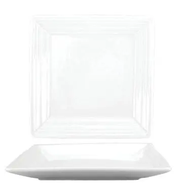 International Reflective Tableware Marzano Porcelain Square Rim Plate 8-1/2", Bright Snow White, Quantity: 24 pieces,...
