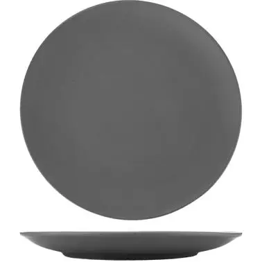 International Reflective Tableware Torino Porcelain Matte Grey Coupe Plate 12", Matte Grey, Quantity: 12 pieces, TN-2...