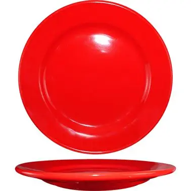International Regular Tableware Cancun Stoneware Crimson Ruby WR Plate 9-3/4", Crimson Red, Quantity: 24 pieces, CA-9...